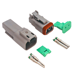 Deutsch DT 2-Way Connector Kit with Solid Contacts