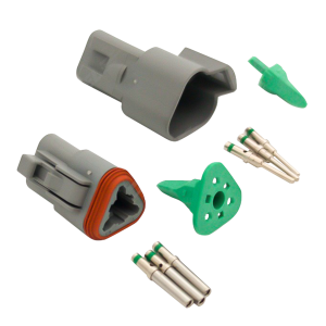 Deutsch DT 3-Way Connector Kit with Solid Contacts
